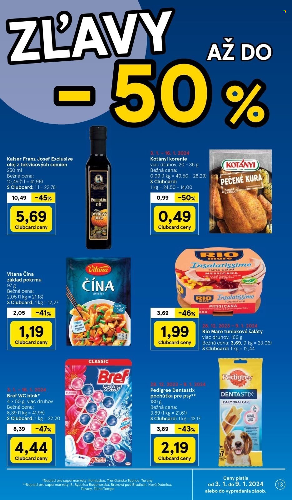 Leták TESCO supermarket - 3.1.2024 - 9.1.2024. Strana 13