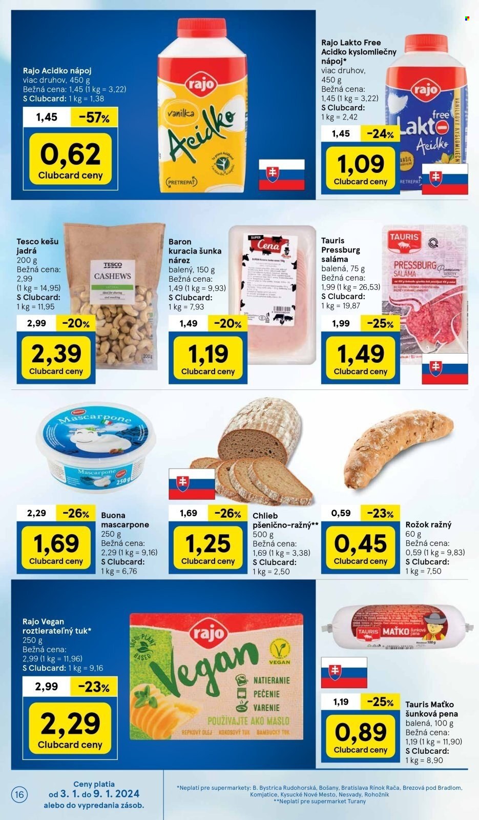 Leták TESCO supermarket - 3.1.2024 - 9.1.2024. Strana 16