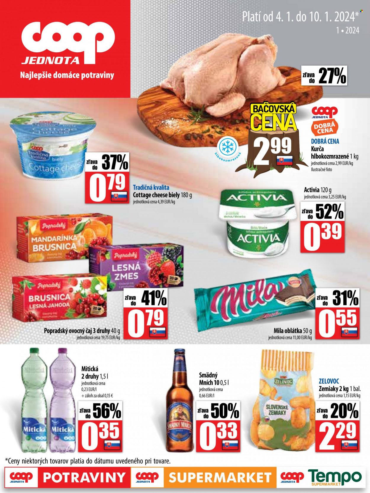 Leták COOP Jednota - 4.1.2024 - 10.1.2024. Strana 1