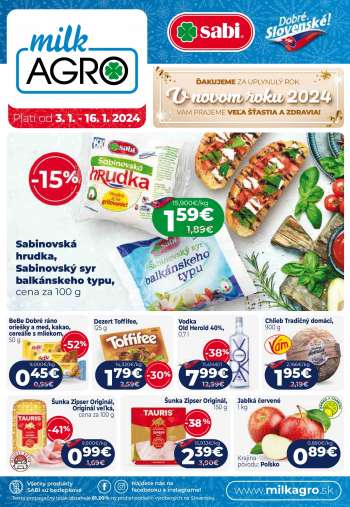 Leták Milk AGRO - 3.1.2024 - 16.1.2024.