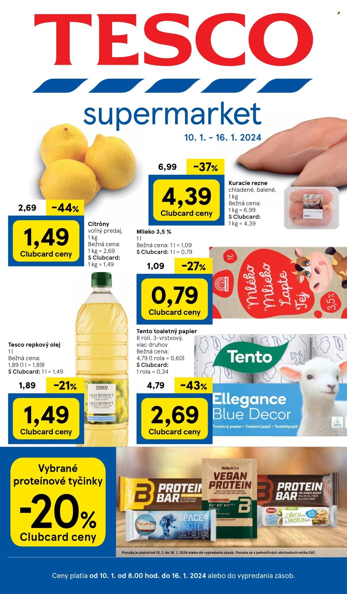 Leták TESCO supermarket - 10.1.2024 - 16.1.2024. Strana 1