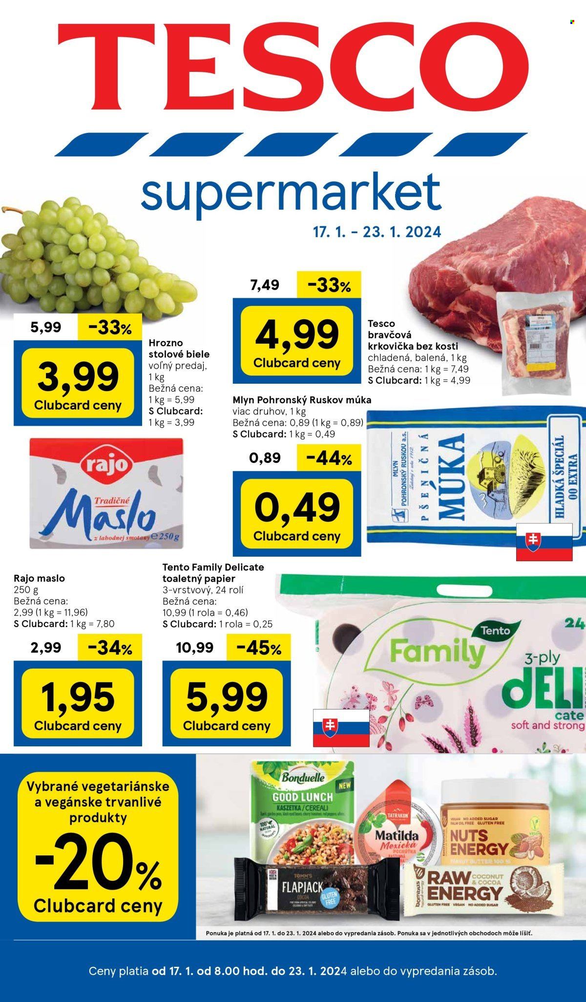 Leták TESCO supermarket - 17.1.2024 - 23.1.2024. Strana 1