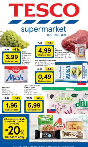 Leták TESCO supermarket - 17.1.2024 - 23.1.2024.