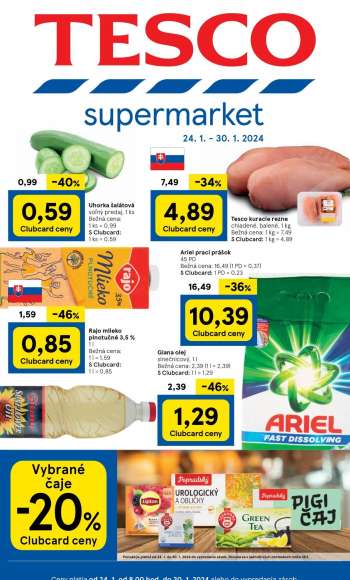 Leták TESCO supermarket - 24.1.2024 - 30.1.2024.