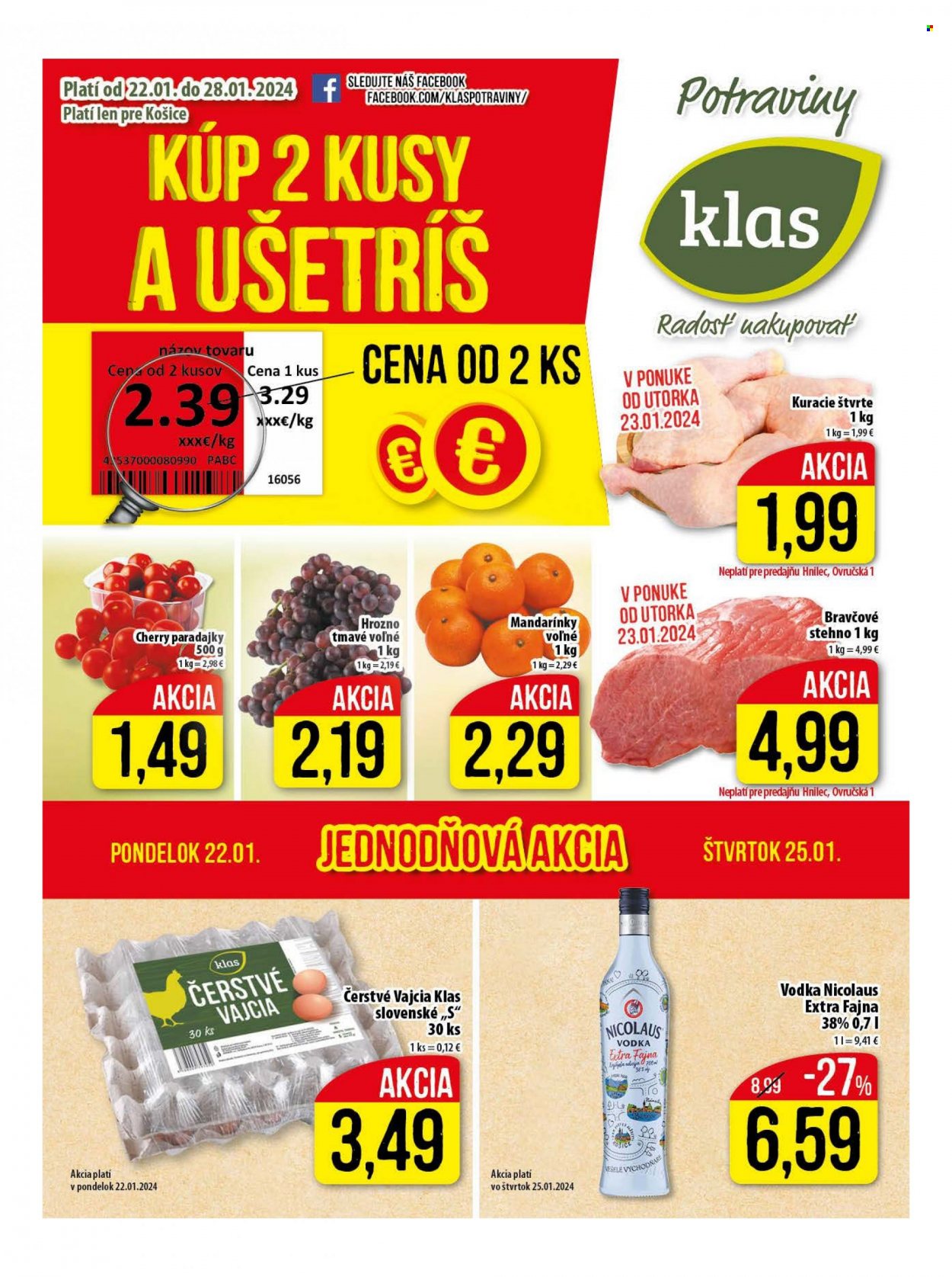Leták Klas - 22.1.2024 - 28.1.2024. Strana 1