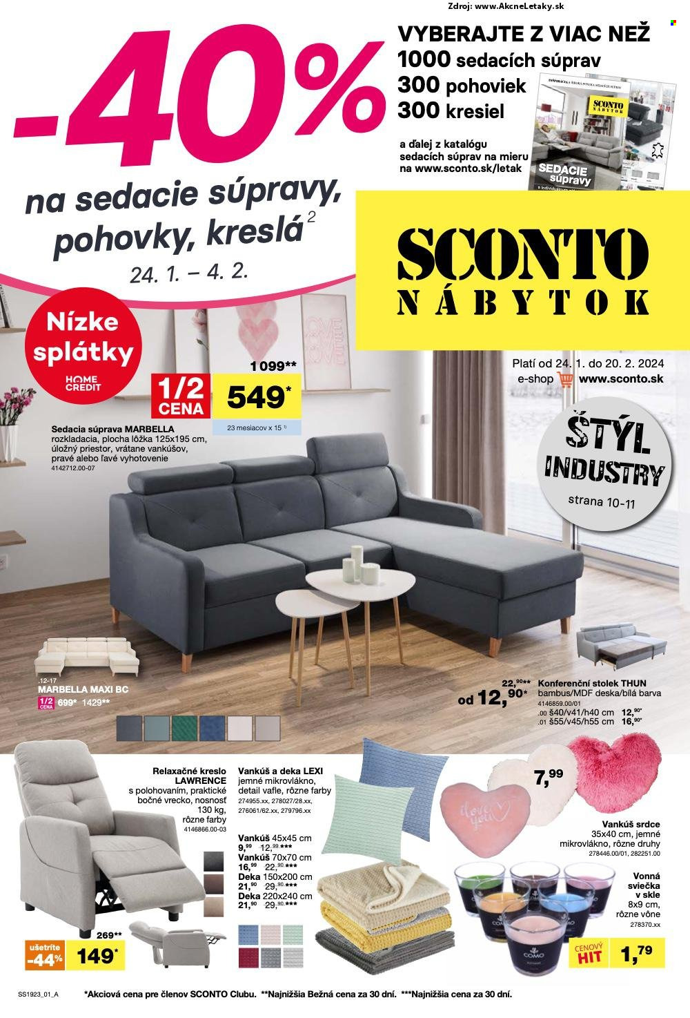 Leták Sconto nábytok - 24.1.2024 - 20.2.2024. Strana 1