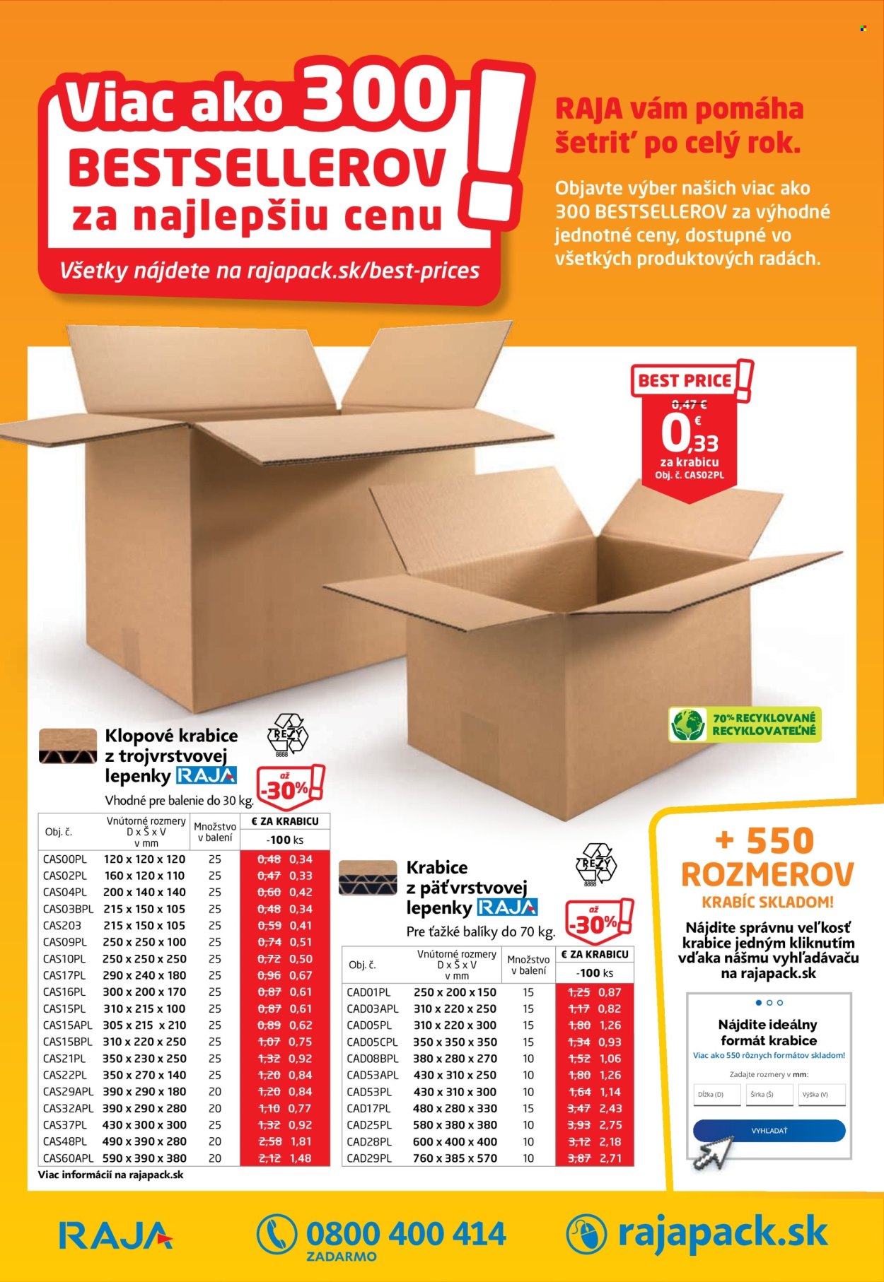 Leták RAJA. Strana 1