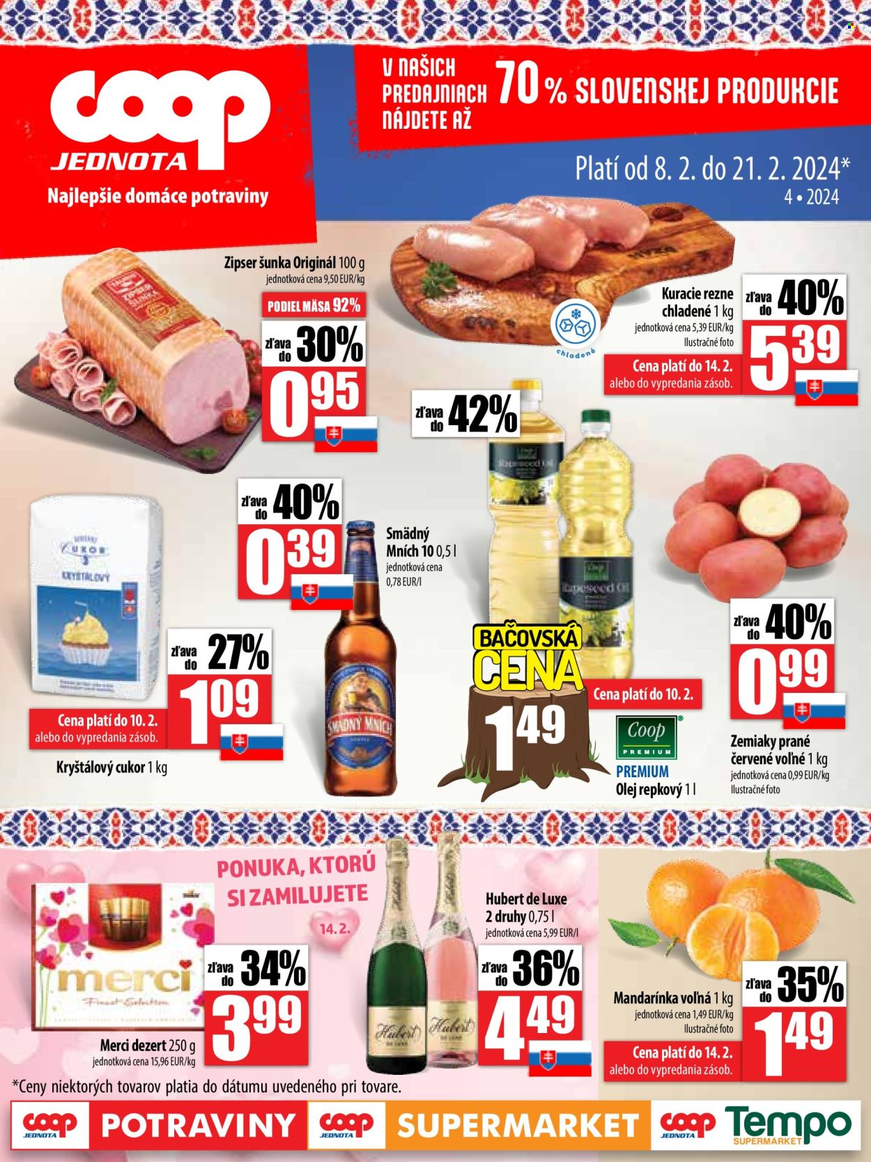 Leták COOP Jednota - 8.2.2024 - 21.2.2024. Strana 1