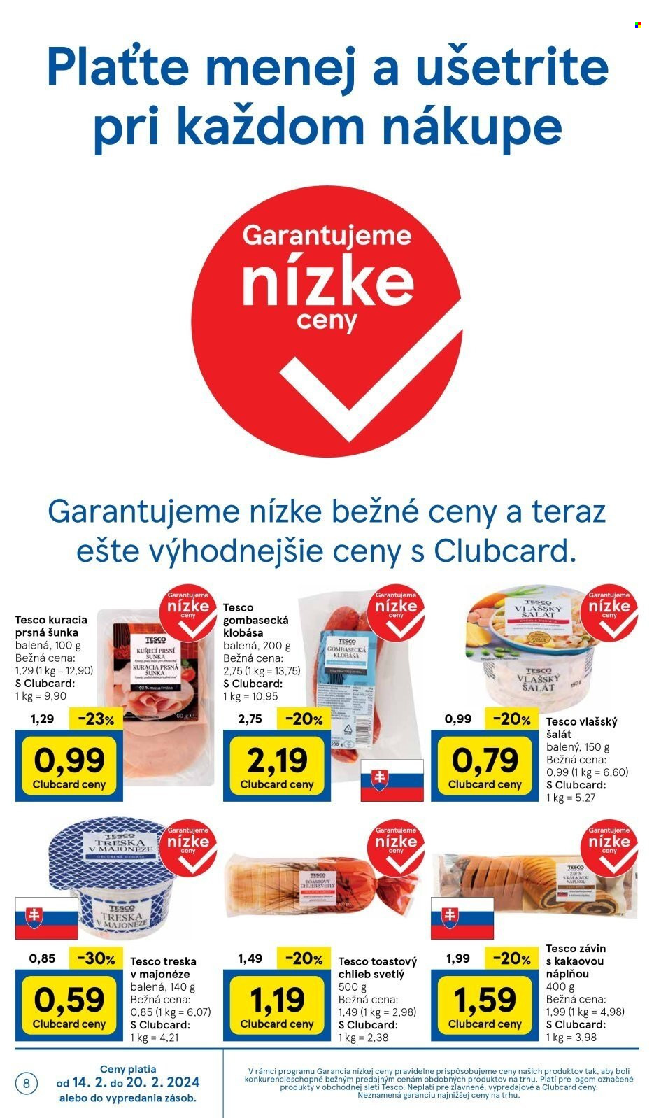 Leták TESCO supermarket - 14.2.2024 - 20.2.2024. Strana 8