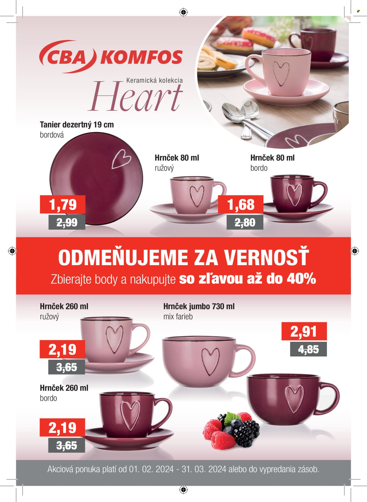 Leták CBA Komfos - 1.2.2024 - 31.3.2024. Strana 1