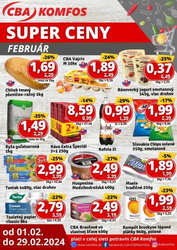 Leták CBA Komfos - 1.2.2024 - 29.2.2024.