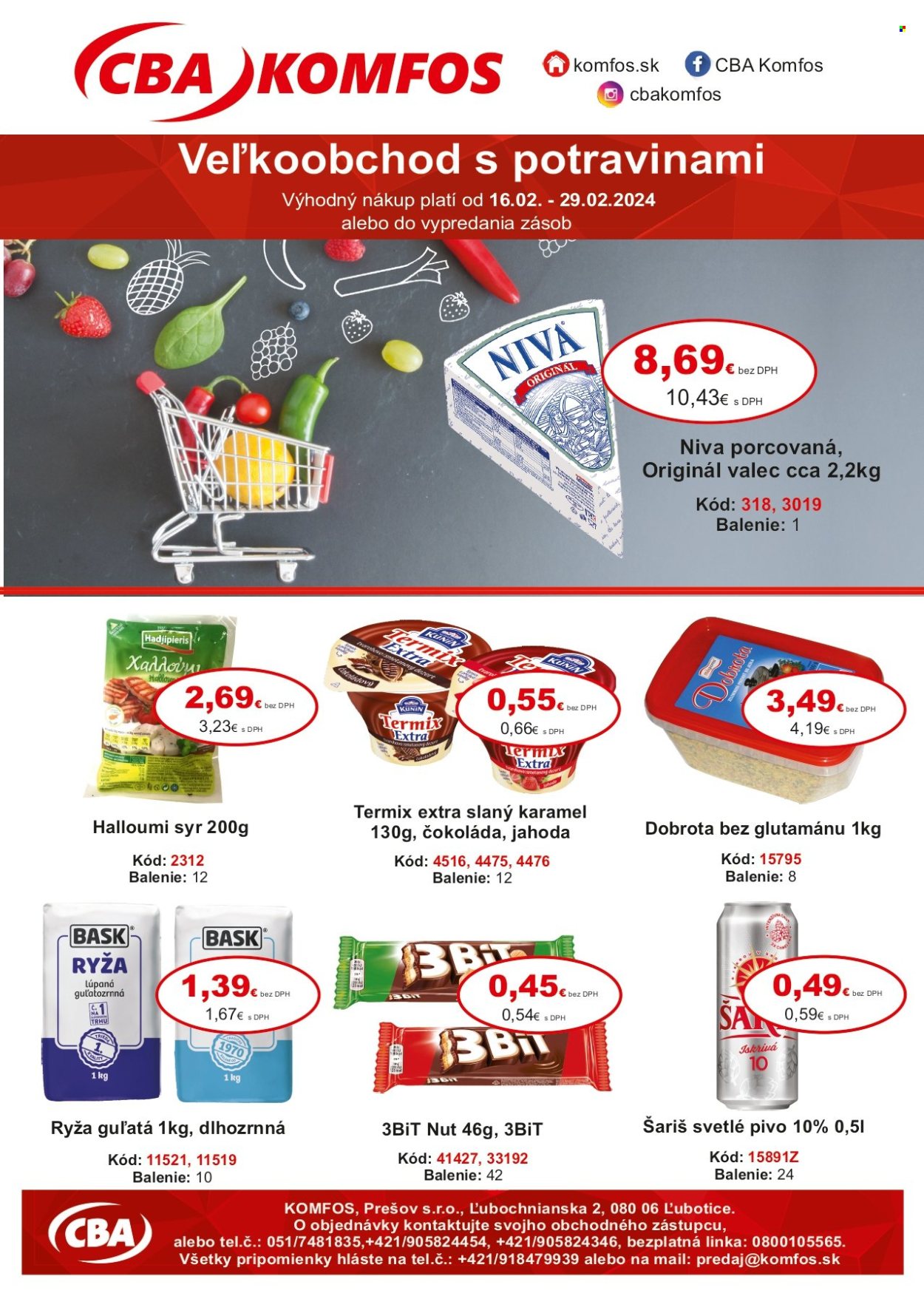 Leták CBA Komfos - 16.2.2024 - 29.2.2024. Strana 1