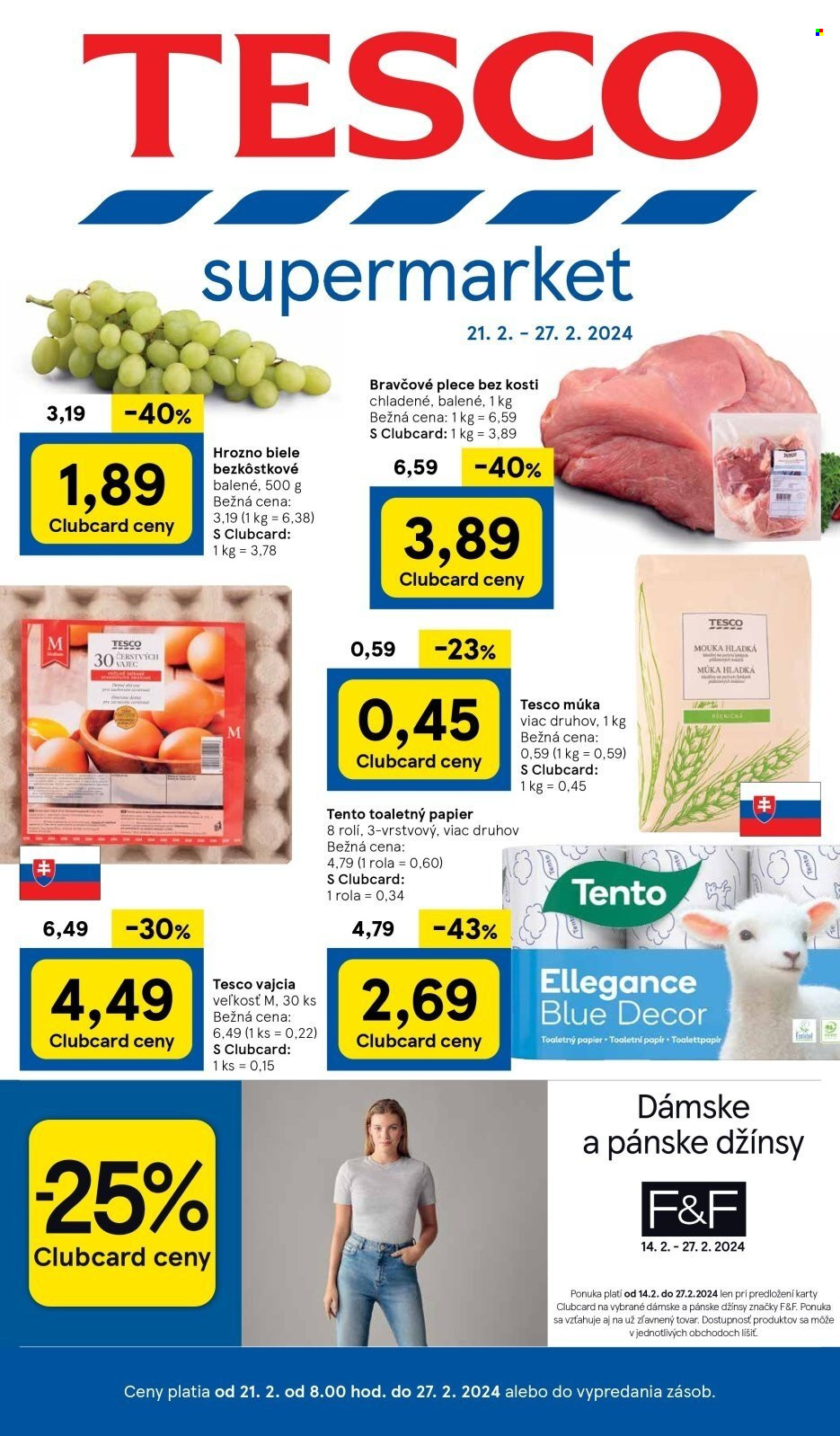 Leták TESCO supermarket - 21.2.2024 - 27.2.2024. Strana 1