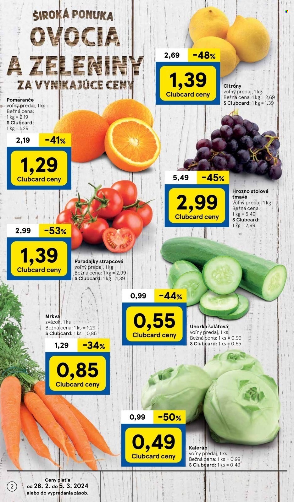 Leták TESCO supermarket - 28.2.2024 - 5.3.2024. Strana 2