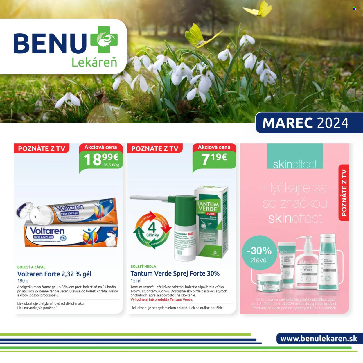 Leták BENU Lekáreň - 1.3.2024 - 31.3.2024. Strana 1