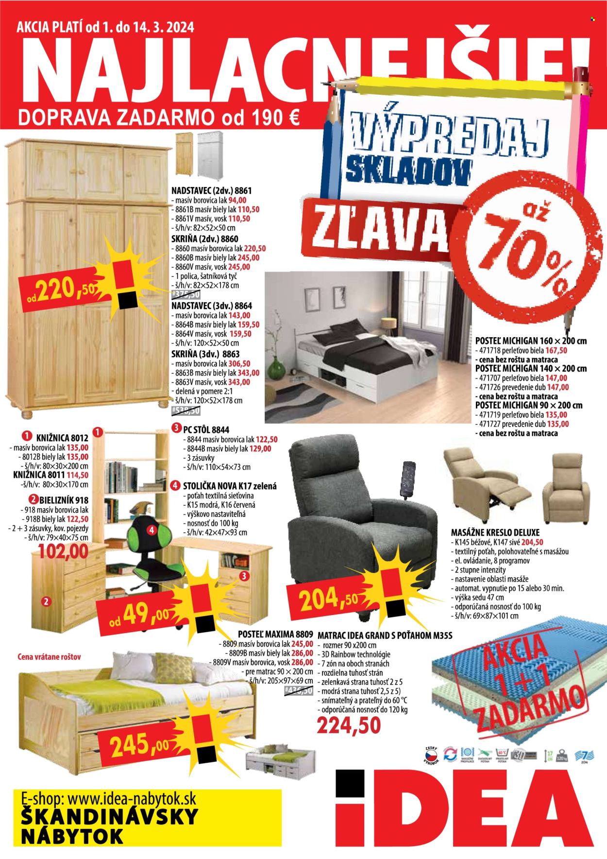 Leták IDEA nábytok - 1.3.2024 - 14.3.2024. Strana 1