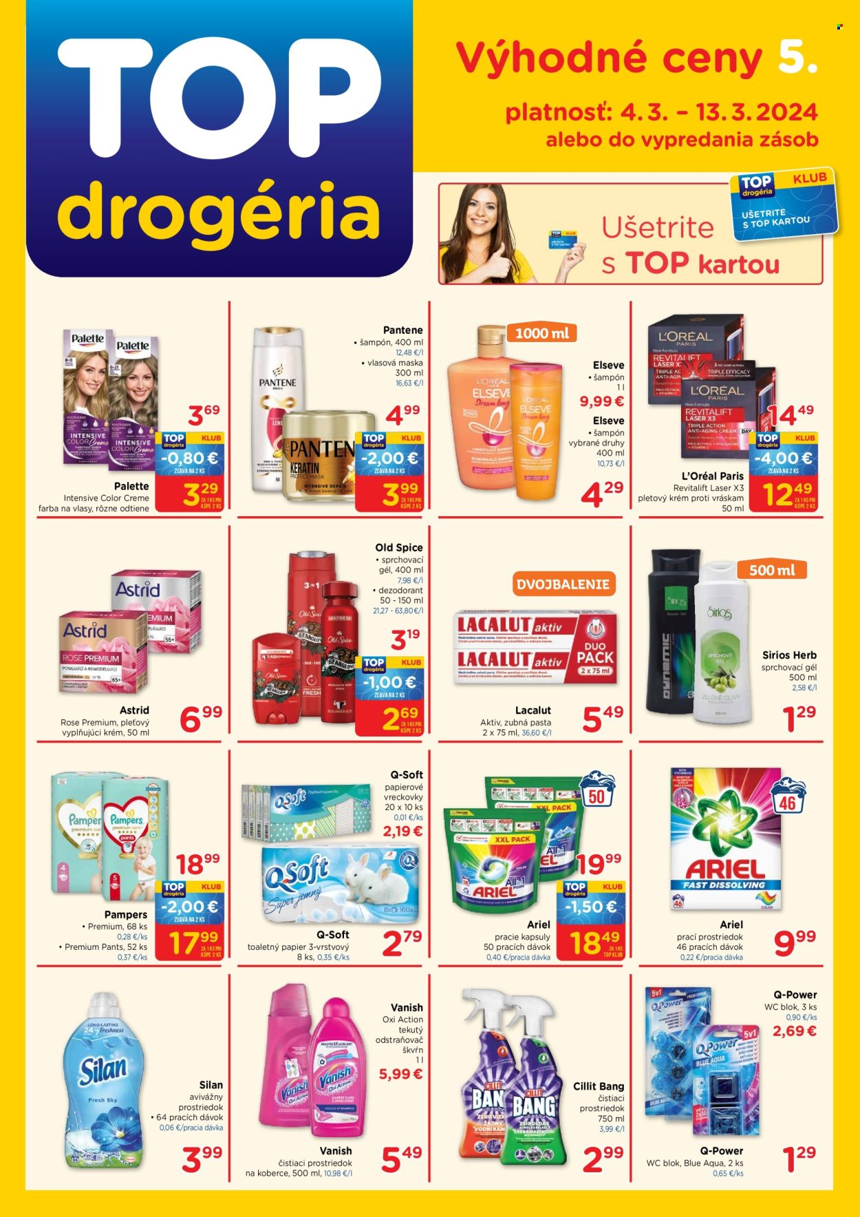 Leták TOP drogéria - 4.3.2024 - 13.3.2024. Strana 1