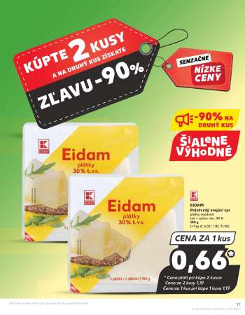 thumbnail - EIDAM Polotvrdý zrejúci syr plátky neúdené tuk v sušine min. 30 % 100 g (=1 kg A: 6,55* / BC: 11,90)