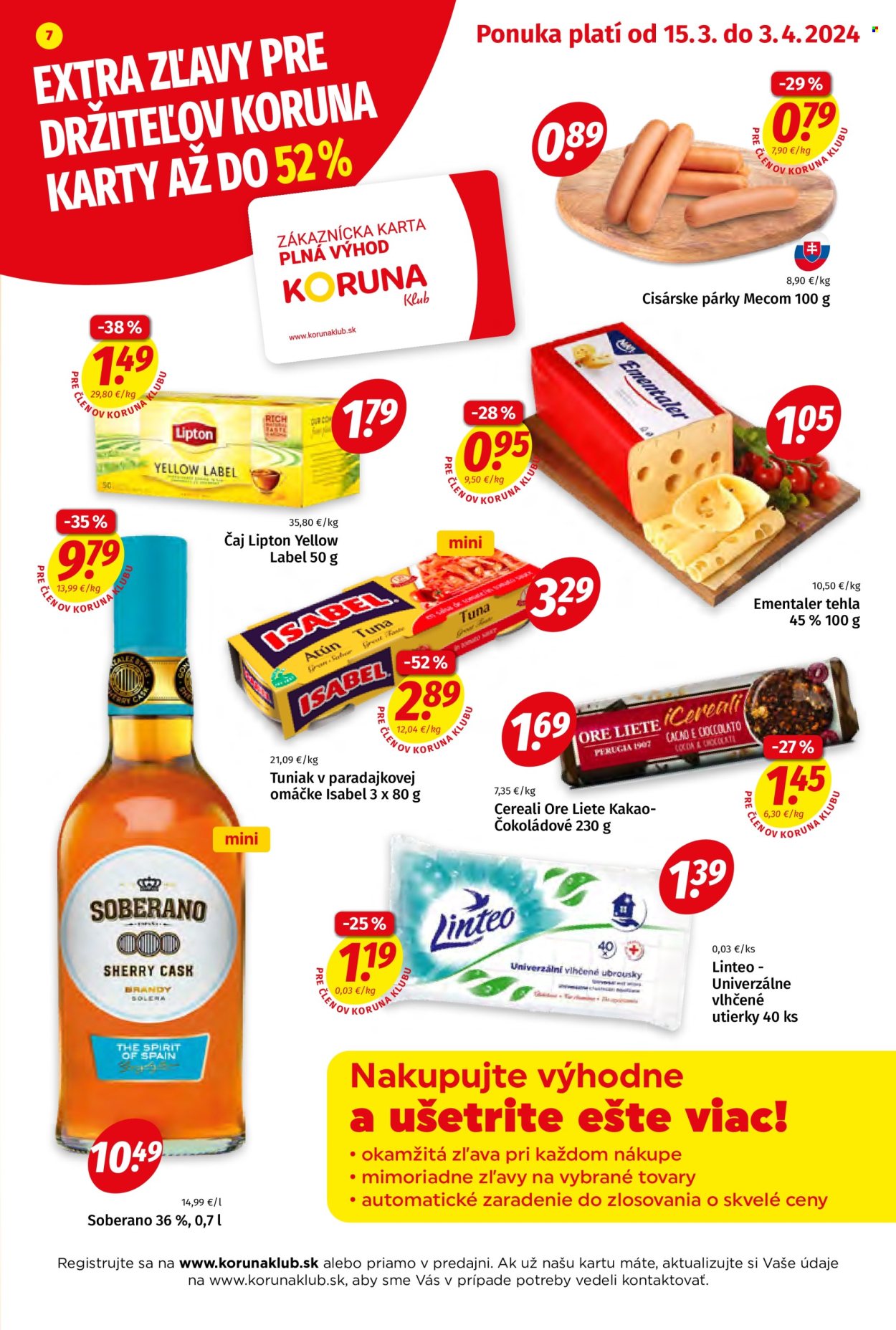 Leták Potraviny KORUNA - 15.3.2024 - 3.4.2024. Strana 7