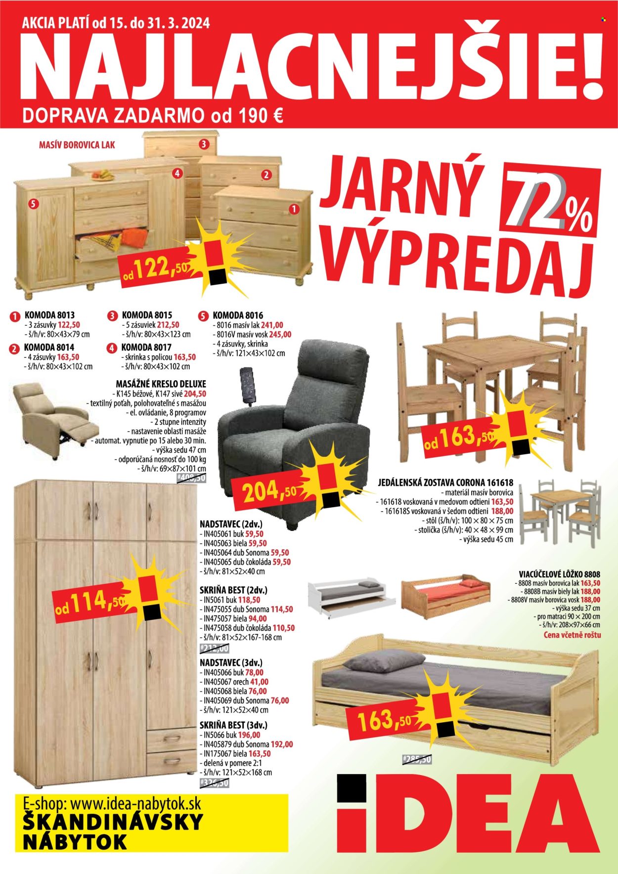 Leták IDEA nábytok - 15.3.2024 - 31.3.2024. Strana 1