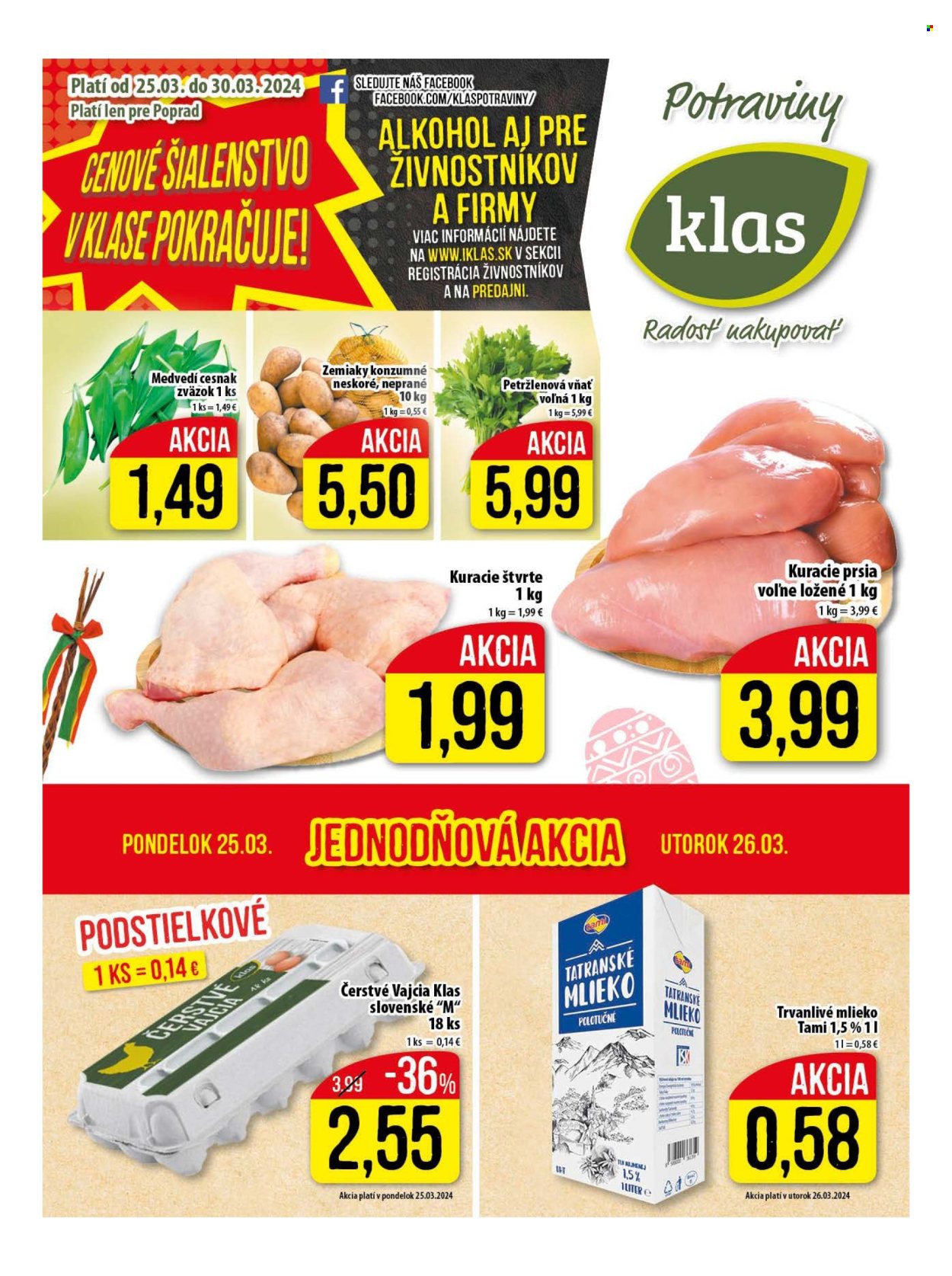 Leták Klas - 25.3.2024 - 30.3.2024. Strana 1