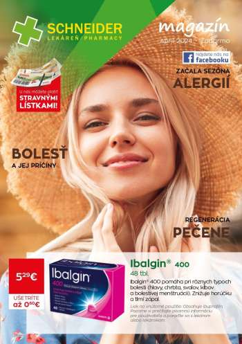 Leták Schneider Lekáreň - 1.4.2024 - 30.4.2024.