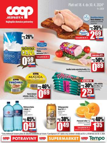 Leták COOP Jednota - 18.4.2024 - 30.4.2024.