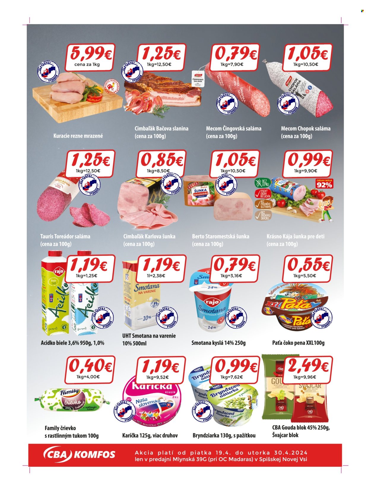 Leták CBA Komfos - 19.4.2024 - 30.4.2024. Strana 2