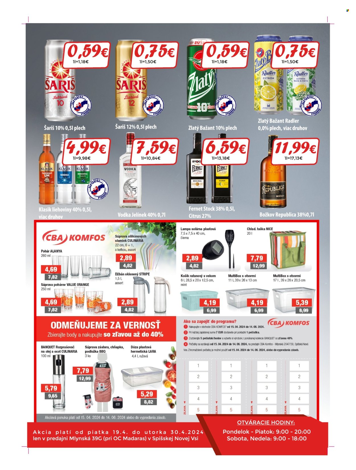 Leták CBA Komfos - 19.4.2024 - 30.4.2024. Strana 4