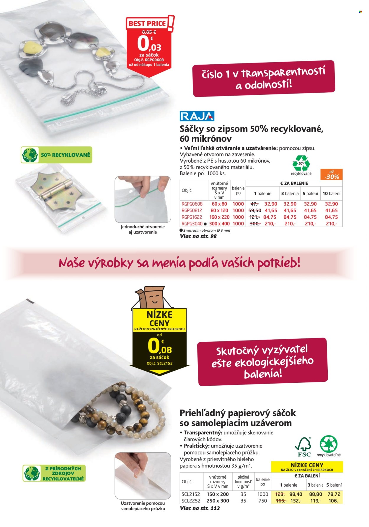 Leták RAJA. Strana 112