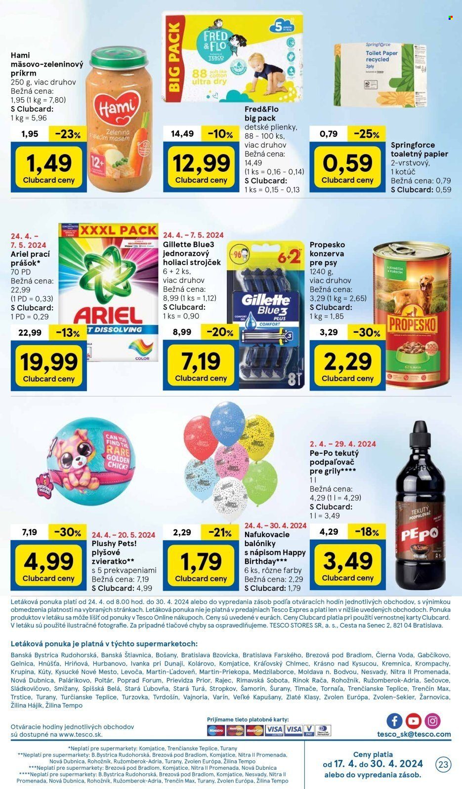 Leták TESCO supermarket - 24.4.2024 - 30.4.2024. Strana 23