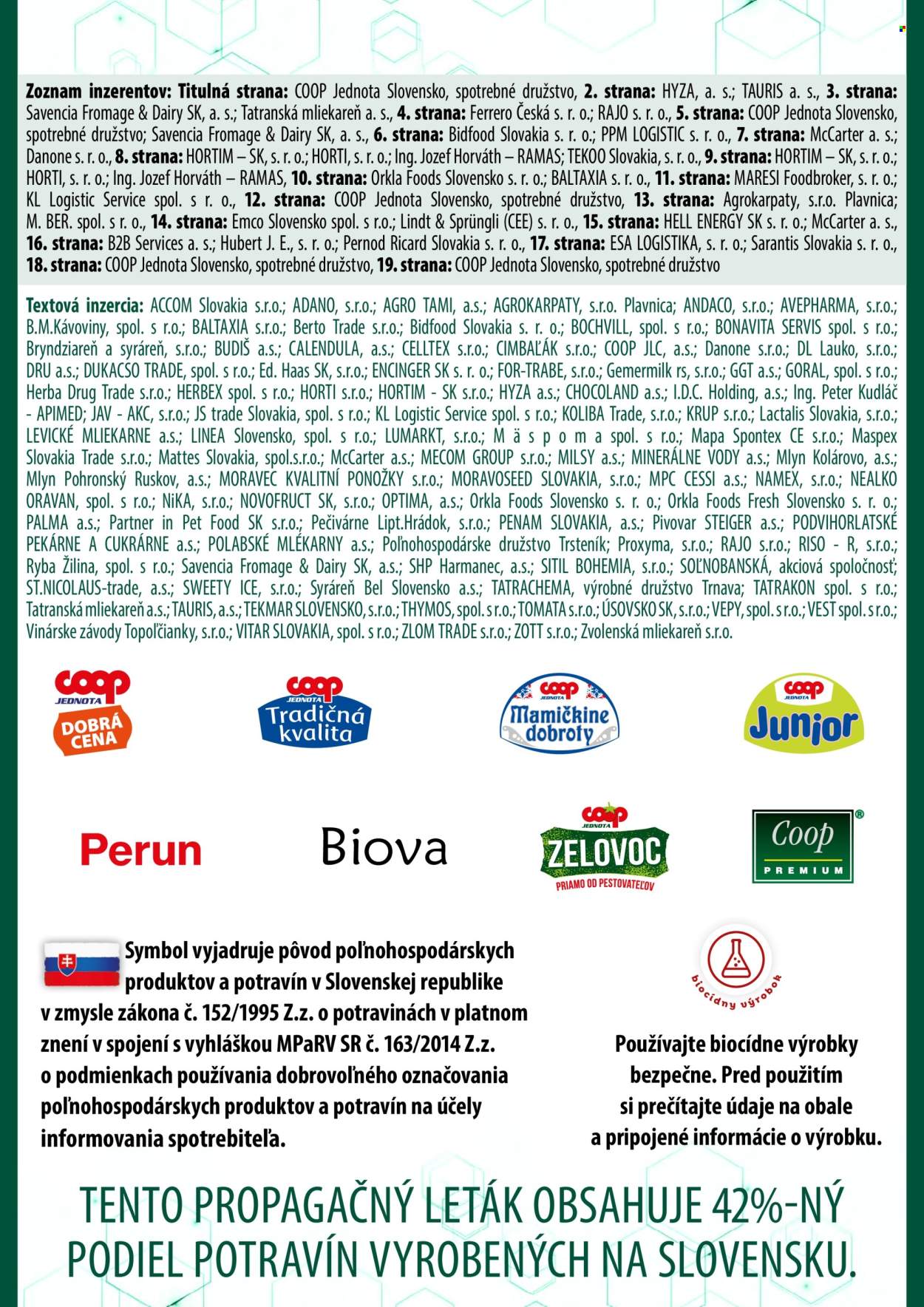 Leták COOP Jednota - 25.4.2024 - 30.4.2024. Strana 20