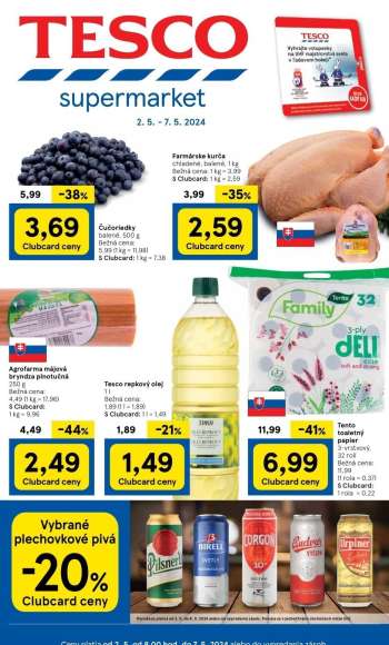 Leták TESCO supermarket - 2.5.2024 - 7.5.2024.