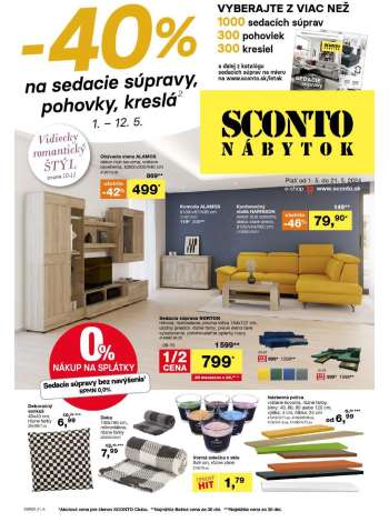 Leták Sconto nábytok - 1.5.2024 - 12.5.2024.