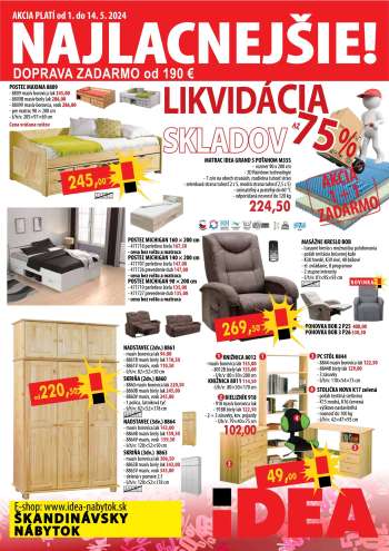 Leták IDEA nábytok - 1.5.2024 - 14.5.2024.
