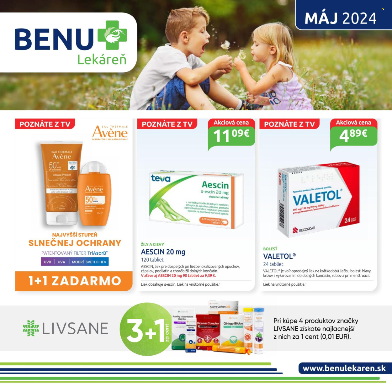 Leták BENU Lekáreň - 1.5.2024 - 31.5.2024. Strana 1