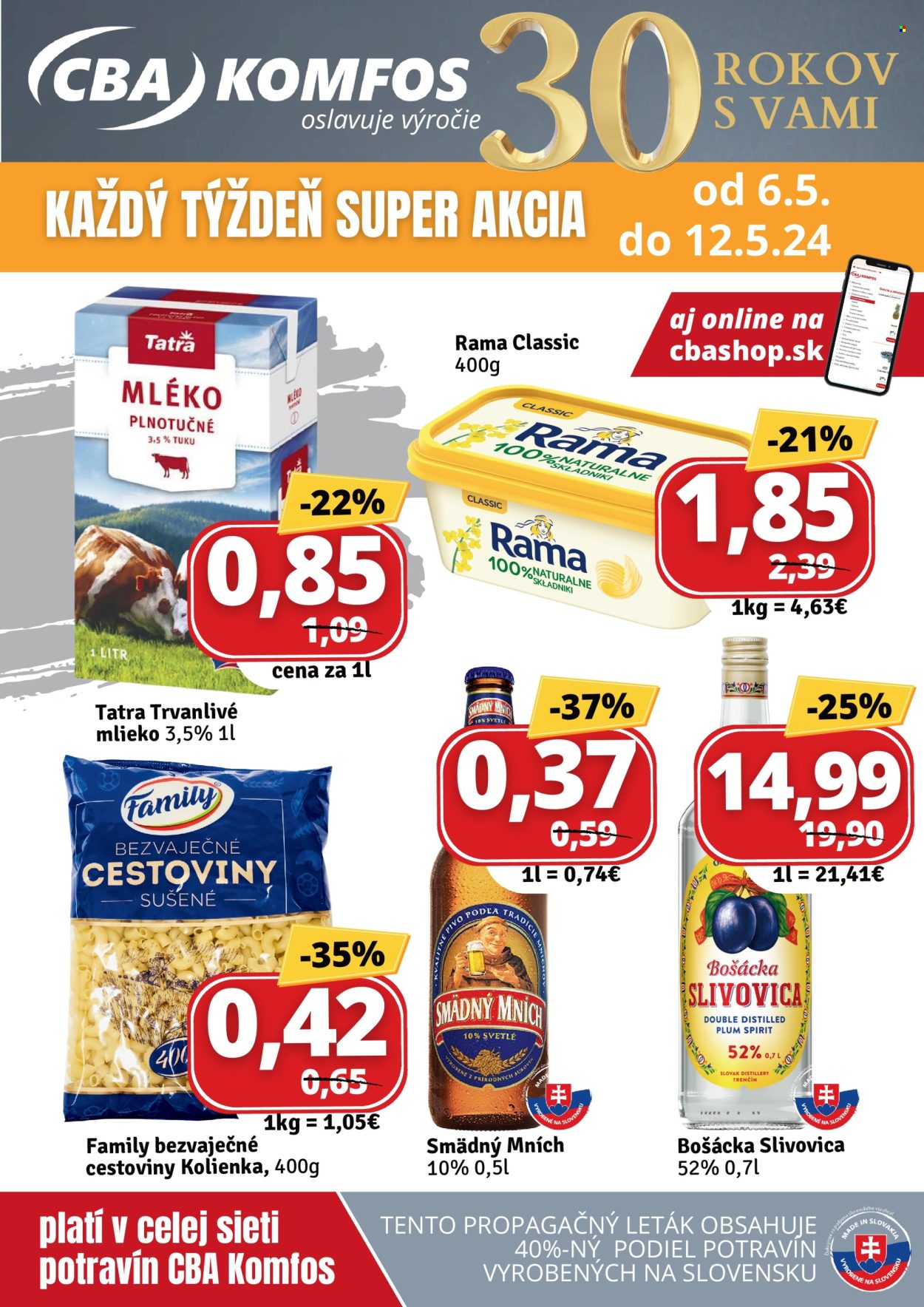 Leták CBA Komfos - 6.5.2024 - 12.5.2024. Strana 1