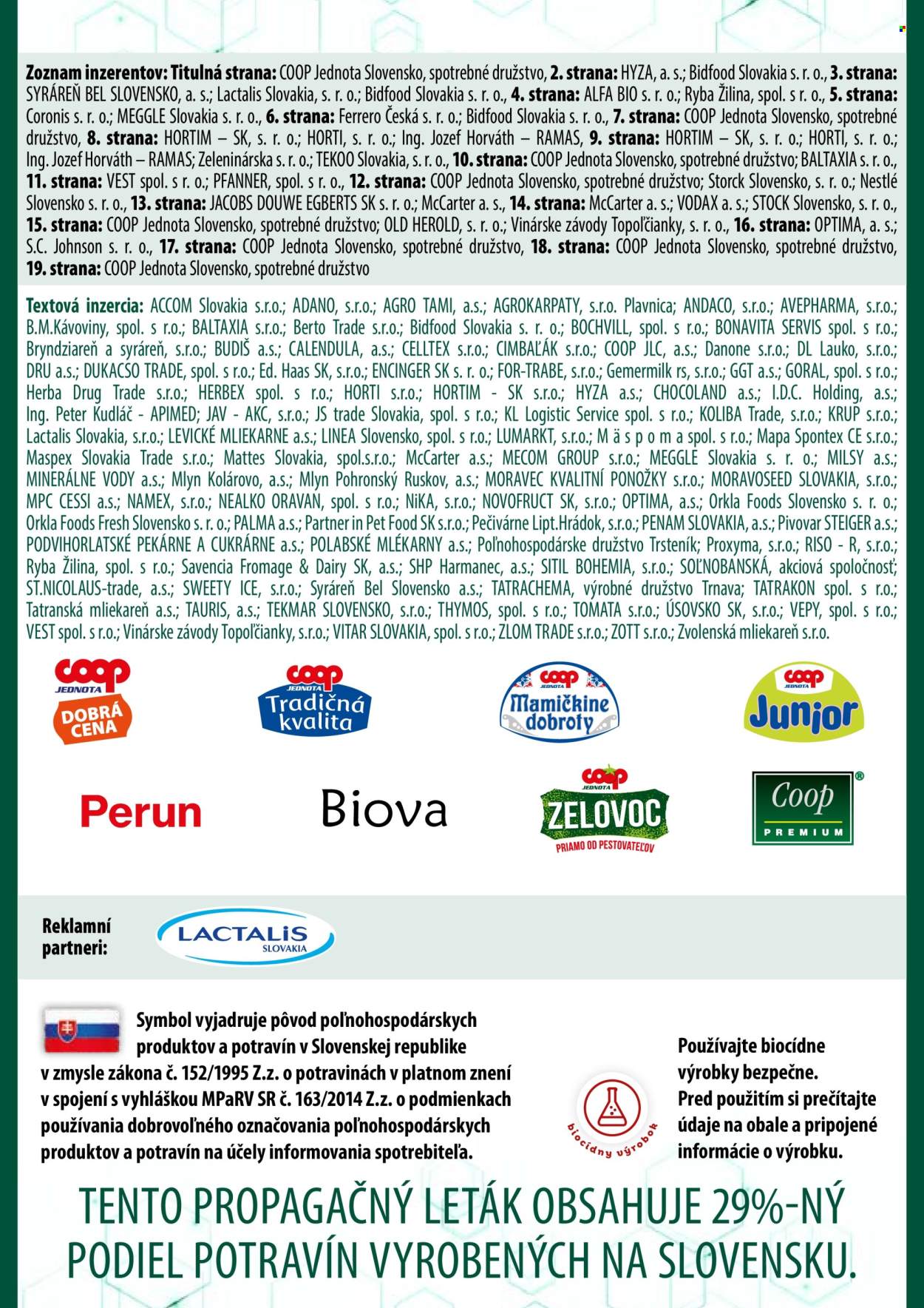 Leták COOP Jednota - 16.5.2024 - 22.5.2024. Strana 20