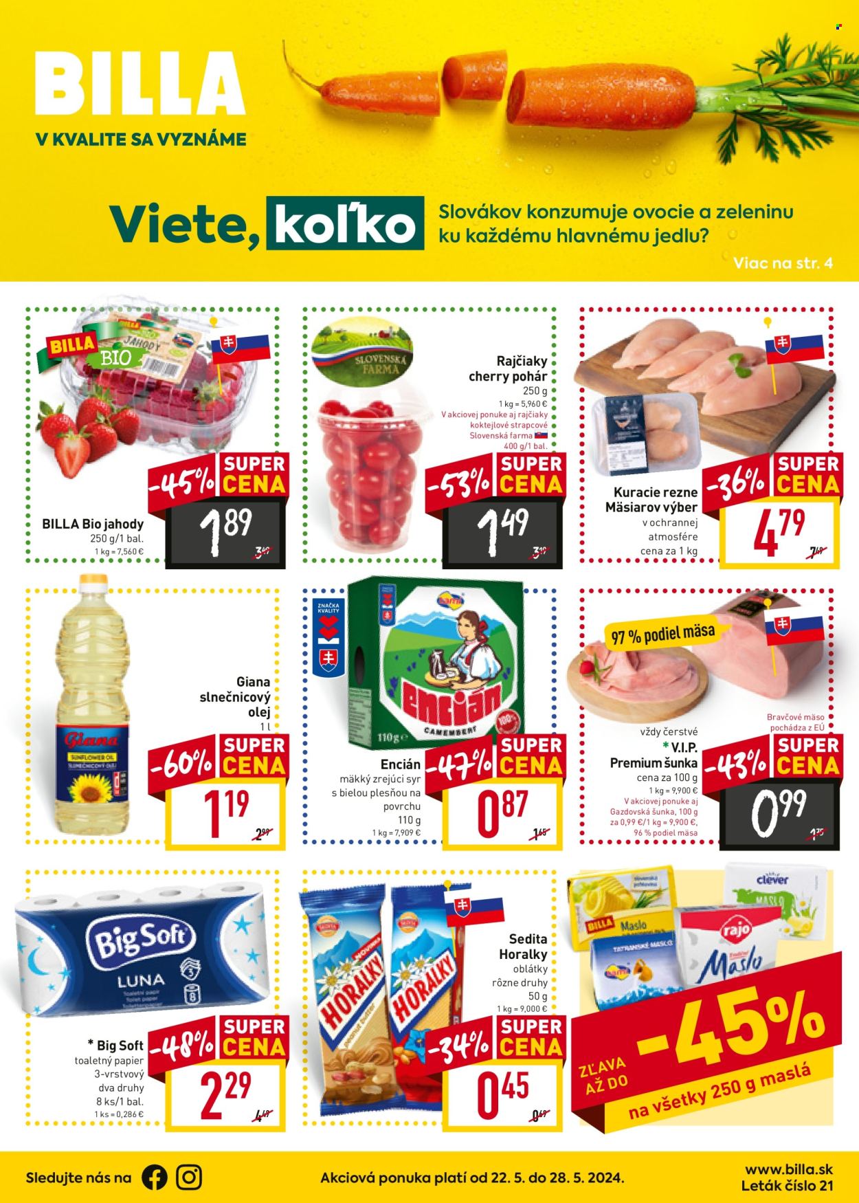 Leták Billa - 22.5.2024 - 28.5.2024. Strana 1