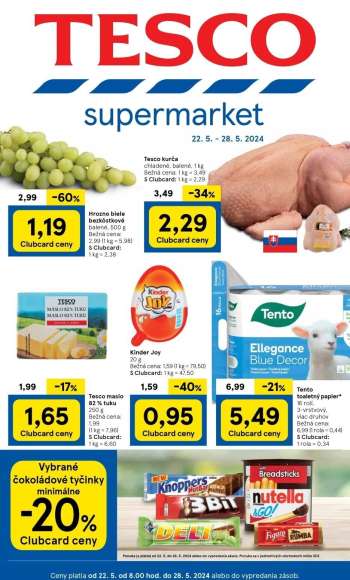 Leták TESCO supermarket - 22.5.2024 - 28.5.2024.