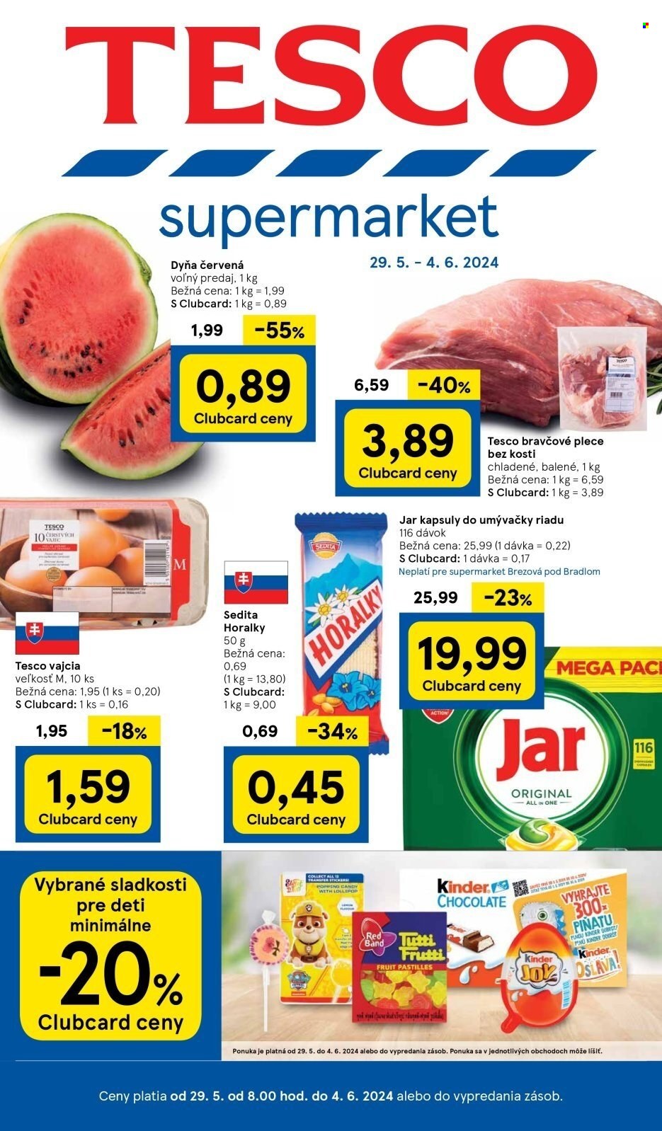 Leták TESCO supermarket - 29.5.2024 - 4.6.2024. Strana 1