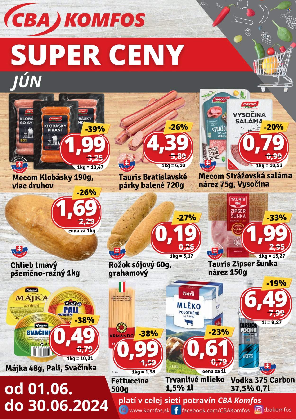 Leták CBA Komfos - 1.6.2024 - 30.6.2024. Strana 1