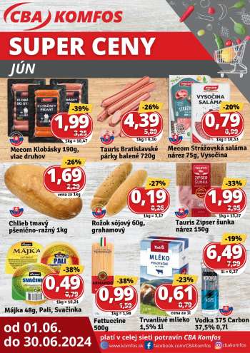 Leták CBA Komfos - 1.6.2024 - 30.6.2024.