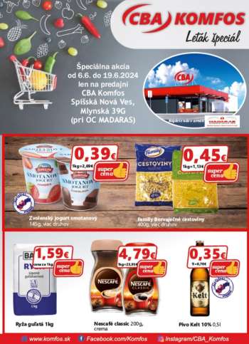 Leták CBA Komfos - 6.6.2024 - 19.6.2024.