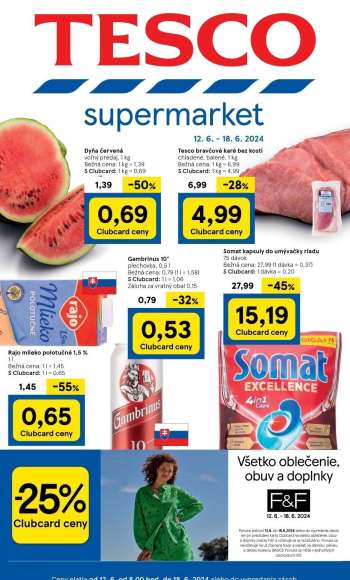 Leták TESCO supermarket - 12.6.2024 - 18.6.2024.