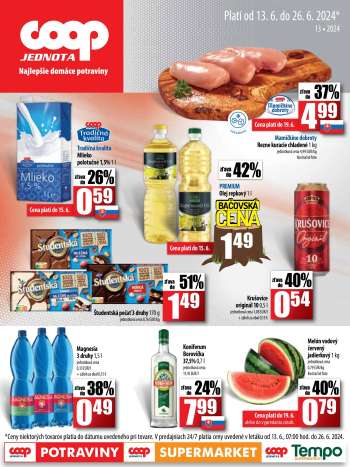 Leták COOP Jednota - 13.6.2024 - 26.6.2024.