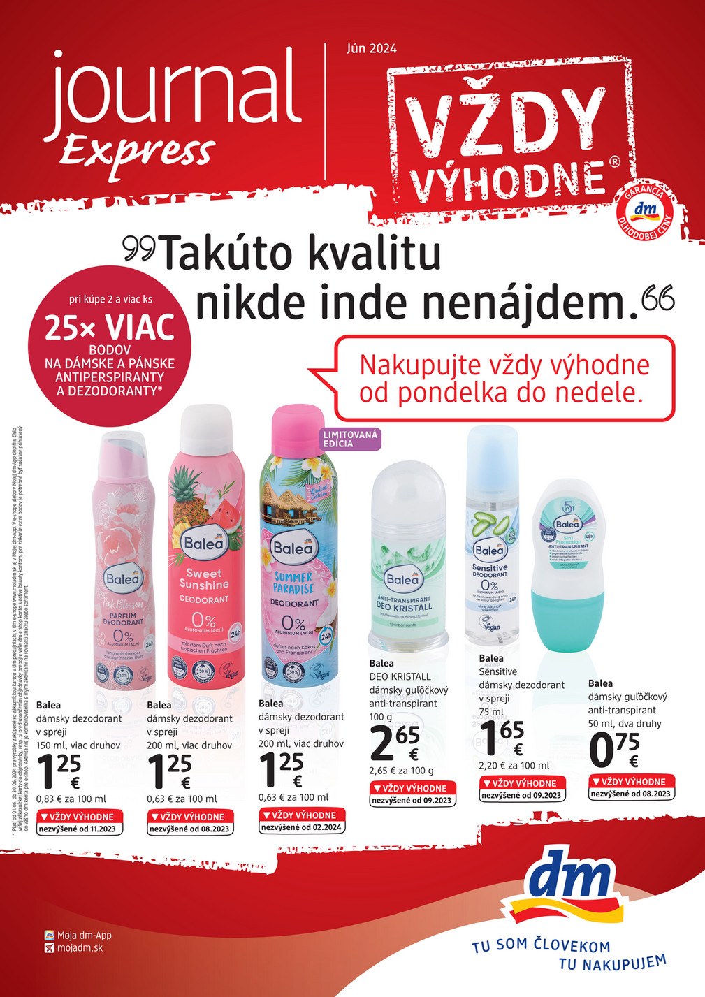 Leták dm drogerie - 1.6.2024 - 30.6.2024. Strana 1
