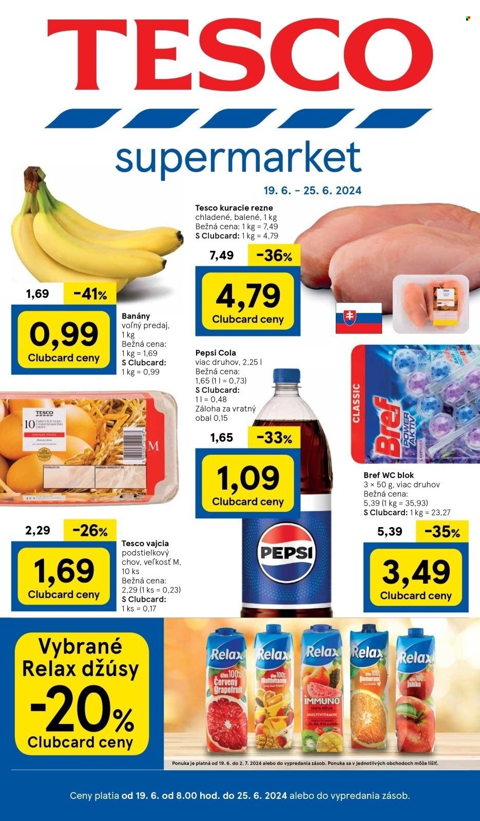 Leták TESCO supermarket - 19.6.2024 - 25.6.2024. Strana 1