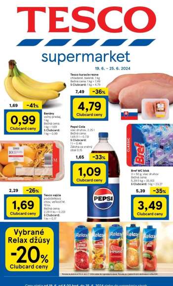 Leták TESCO supermarket - 19.6.2024 - 25.6.2024.