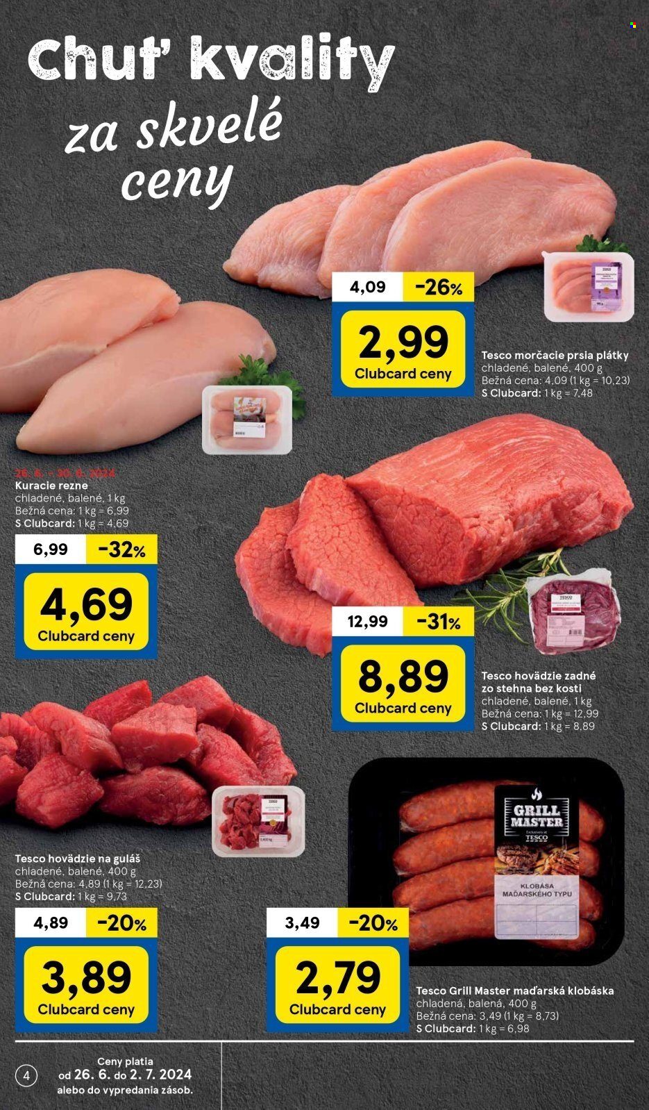 Leták TESCO supermarket - 26.6.2024 - 2.7.2024. Strana 4